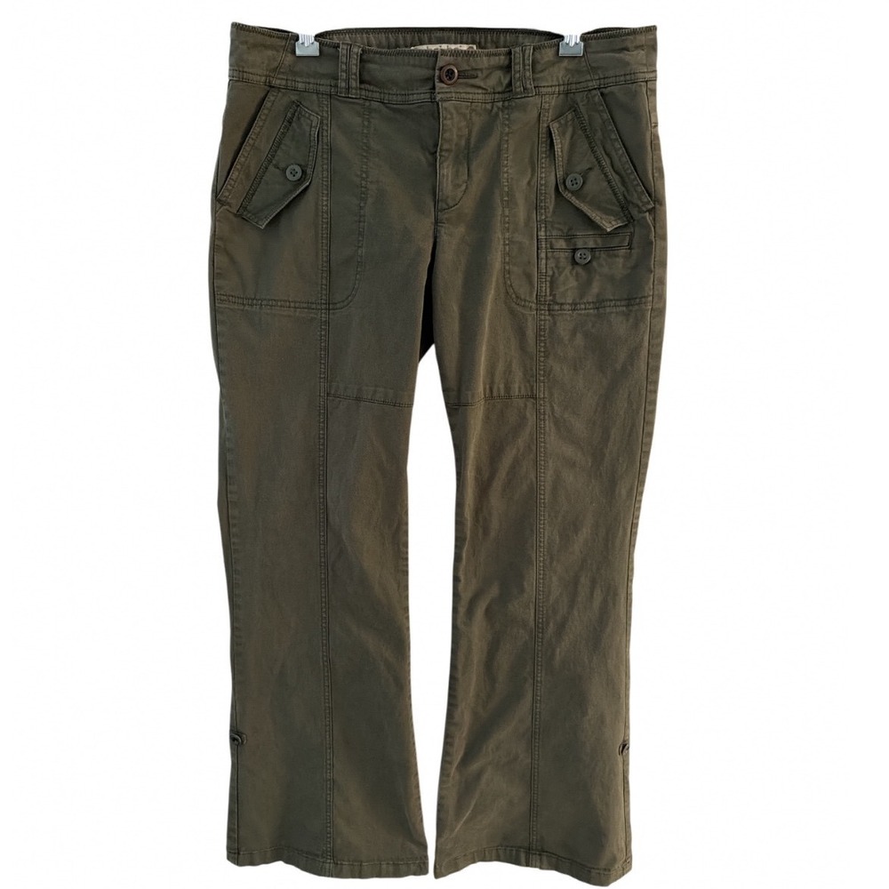 Hei Hei Anthropologie Women Olive Green Cargo Utility Straight Leg Pants Size 10